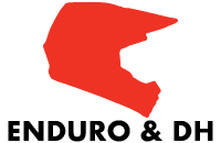 Graphic of a red helmet silhouette with the text 'ENDURO & DH' below, representing mountain biking sports.