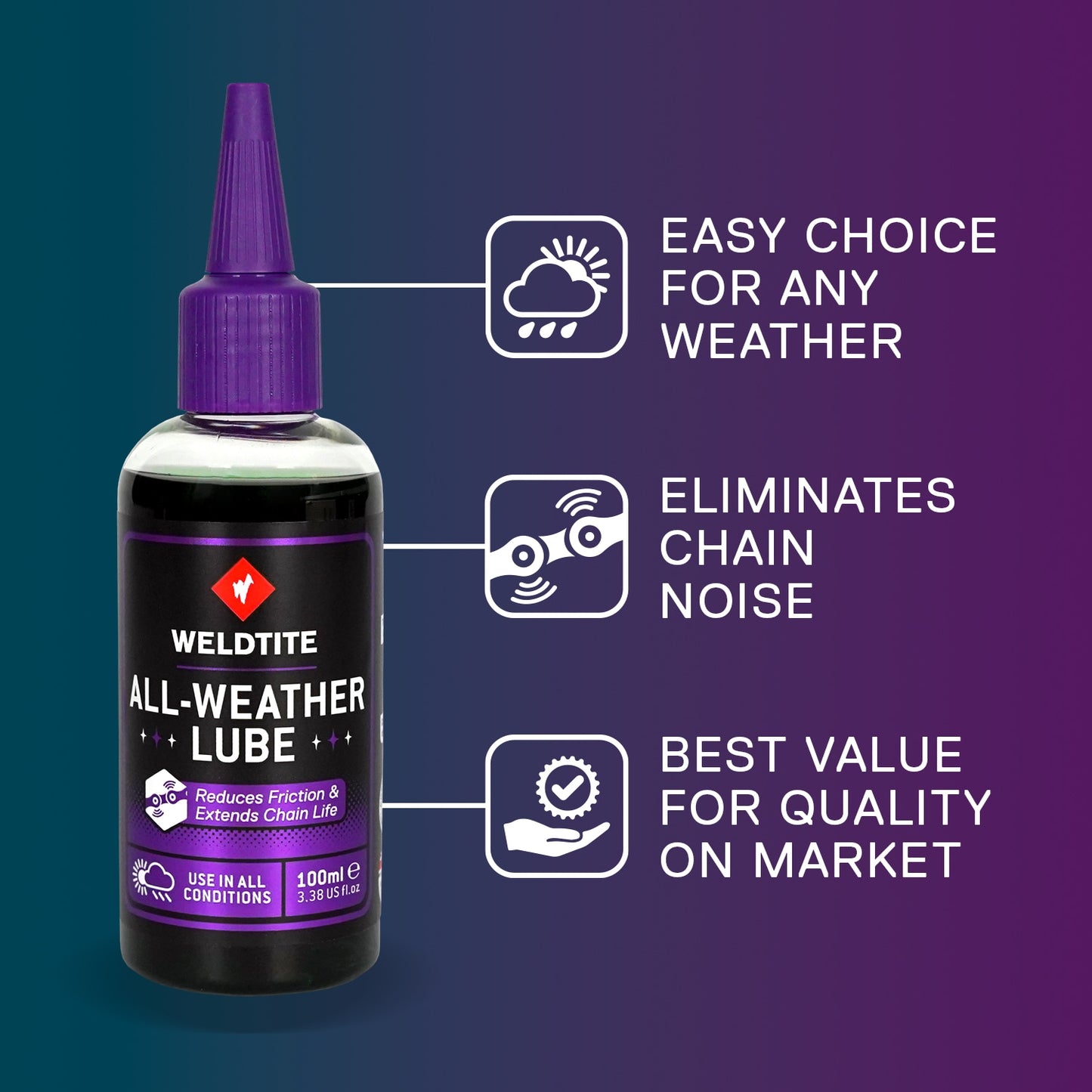 Weldtite TF2 All Weather Chain Lubricant – 100ml
