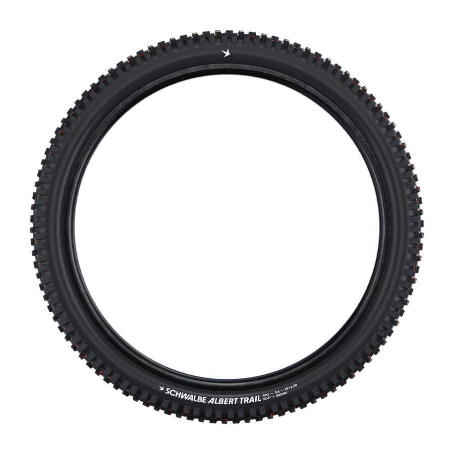 Schwalbe Albert Trail PRO Radial MTB tyre tread and sidewall - Trail Pro casing